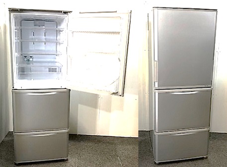 ⑦４-０１５８ ＳＨＡＲＰ ３ドア冷蔵庫（３５０㍑）｜リサイクル 
